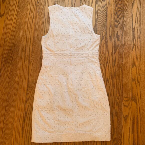 Lilly Pulitzer Railee Resort White Floral Cross Eyelet Shift Dress Size 0 - Picture 8 of 14